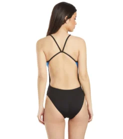 Women's Surf Splice Swan Back One Piece Swimsuit -Outlet Tide Wisp Store 5666062008488 blue 3a