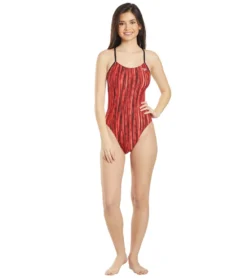 Women's Zircon Swan Back One Piece Swimsuit -Outlet Tide Wisp Store 5666087829672 red 4a