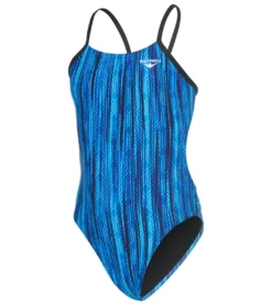 Girls' Zircon Swan Back One Piece Swimsuit