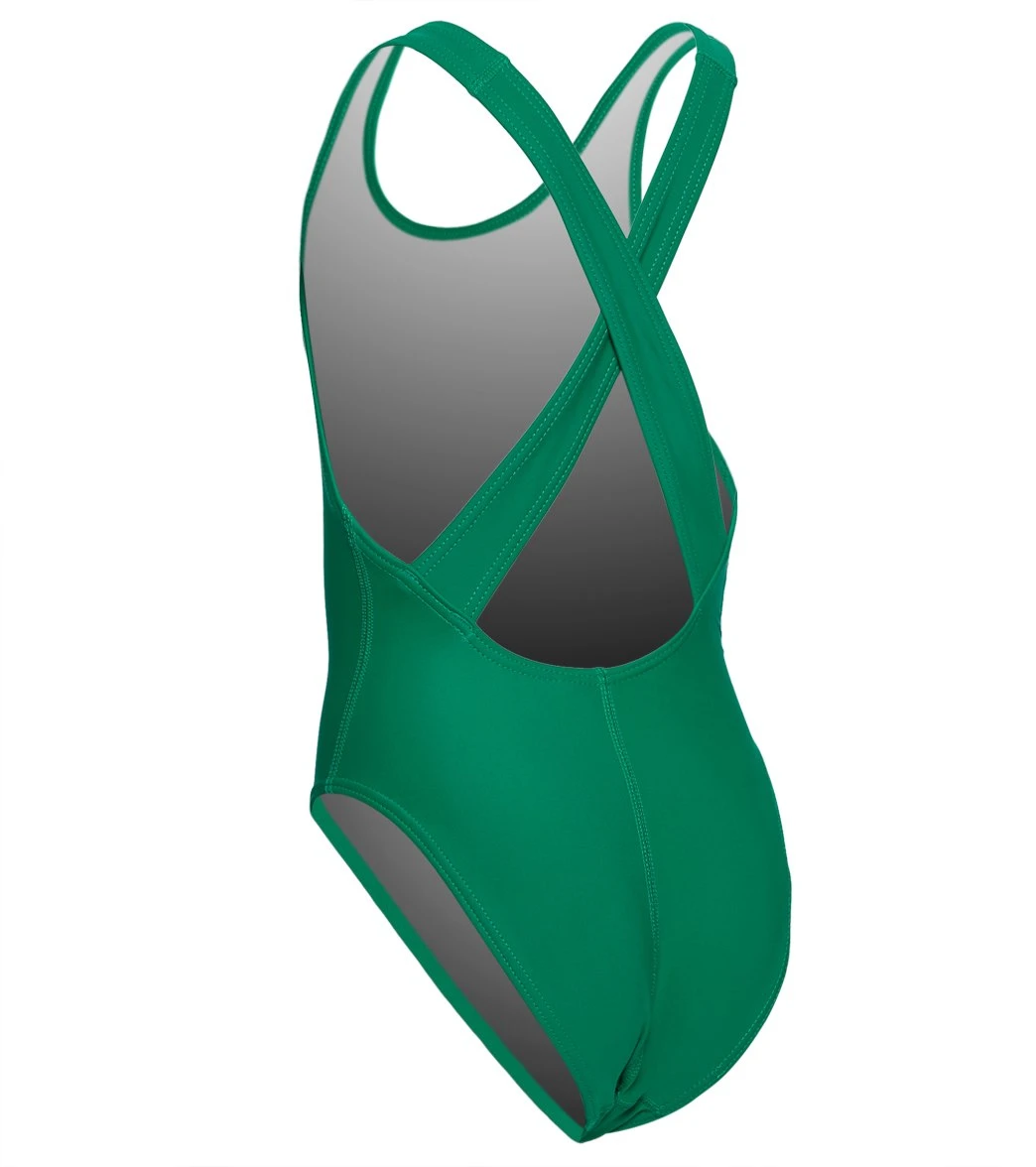 Wide Strap Cross Back One Piece Swimsuit Youth (22-28) 1 Wide Strap Cross Back One Piece Swimsuit Youth (22-28)