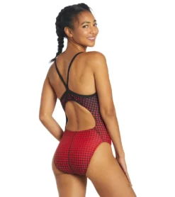 Molecule Thin Strap One Piece Swimsuit -Outlet Tide Wisp Store 5670700581032 redblack 4a