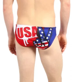 TURBO Men's USA Victory Water Polo Brief -Outlet Tide Wisp Store 5672135164072 redroyal 4a