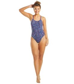 Nike Women's HydraStrong Pixel Party Spider Back One Piece Swimsuit (SwimOutlet Exclusive) -Outlet Tide Wisp Store 5677929300136 redblue 4a
