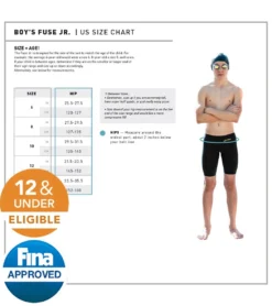FINIS Boys' Fuse Jr. Jammer Tech Suit Swimsuit -Outlet Tide Wisp Store 6030133231784 black 3a