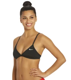 Nike Women's HydraStrong Solid Tie Back Bikini Top -Outlet Tide Wisp Store 6033745674408 black 5a