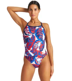 Arena Women's Tropicals Light Drop Back One Piece Swimsuit