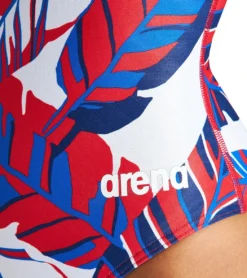 Arena Women's Tropicals Light Drop Back One Piece Swimsuit -Outlet Tide Wisp Store 6813959258280 navyredmulti 4a