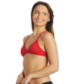 Women's Triangle Solid Bikini Top -Outlet Tide Wisp Store 7012302323880 red 5a