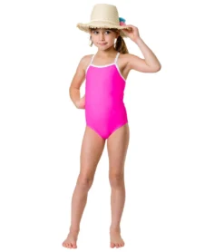 Girls' Neon Queen Pink X Back Tie Swimsuit (Little Kid, Big Kid) -Outlet Tide Wisp Store 7217017028776 pink 4a