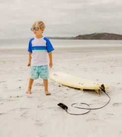 Boys' Minty Shark Volley Board Short (Toddler, Little Kid, Big Kid) -Outlet Tide Wisp Store 7217018634408 mint 5a