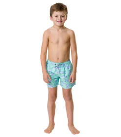 Boys' Minty Shark Volley Board Short (Toddler, Little Kid, Big Kid) -Outlet Tide Wisp Store 7217018634408 mint 6a