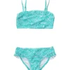Girls' Spearmint Spot Frilled Bandeau Bikini Set (Toddler, Little Kid, Big Kid)