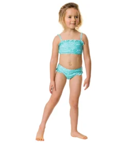 Girls' Spearmint Spot Frilled Bandeau Bikini Set (Toddler, Little Kid, Big Kid) -Outlet Tide Wisp Store 7217018667176 mint 7a