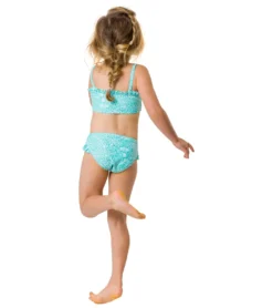 Girls' Spearmint Spot Frilled Bandeau Bikini Set (Toddler, Little Kid, Big Kid) -Outlet Tide Wisp Store 7217018667176 mint 8a