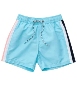 Boys' Blue Retro Stripe Volley Board Short (Toddler, Little Kid, Big Kid)