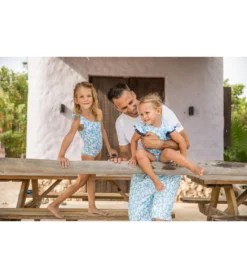 Men's Aqua Bloom Swim Trunks -Outlet Tide Wisp Store 7217116053672 blue 3a