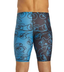 Sporti X ALILscribble Limited Edition Divide Jammer Swimsuit -Outlet Tide Wisp Store 7326810636456 blueblack 12a