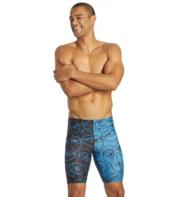 Sporti X ALILscribble Limited Edition Divide Jammer Swimsuit -Outlet Tide Wisp Store 7326810636456 blueblack 9a