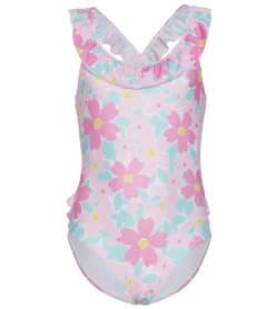 Girls' Painted Flowers Mindy UPF 50+ One Piece Swimsuit (Baby, Toddler, Little Kid)