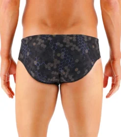 TYR Men's Carbon Hex Racer Brief Swimsuit -Outlet Tide Wisp Store 7415984029864 black 3a