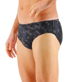 TYR Men's Carbon Hex Racer Brief Swimsuit -Outlet Tide Wisp Store 7415984029864 black 4a