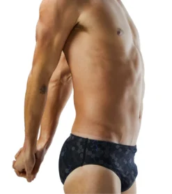 TYR Men's Carbon Hex Racer Brief Swimsuit -Outlet Tide Wisp Store 7415984029864 black 7a