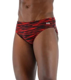 TYR Men's Fizzy Racer Brief Swimsuit -Outlet Tide Wisp Store 7415989272744 red 4a