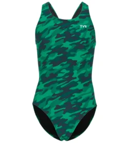 TYR Girls' Camo Maxfit One Piece Swimsuit