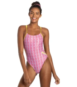 Sporti X Alex & Gretchen Walsh XOXO Tracy Double Strap One Piece Swimsuit -Outlet Tide Wisp Store 7424673677480 pink 5a