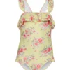 Seafolly Girls' Paradise Garden Ruffle Bandeau One Piece Swimsuit (Baby, Toddler, Little Kid)