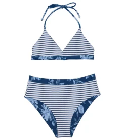 Splendid Girls' Double Dutch Reversible Wrap Two Piece Bikini Set (Big Kid) -Outlet Tide Wisp Store 7437455196328 chambray 3a