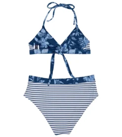 Splendid Girls' Double Dutch Reversible Wrap Two Piece Bikini Set (Big Kid) -Outlet Tide Wisp Store 7437455196328 chambray 4a