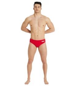 Arena Men's Solid Water Polo Brief Swimsuit -Outlet Tide Wisp Store 7468283494568 redwhite 3a