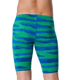 Speedo Men's Contort Stripes Jammer Swimsuit -Outlet Tide Wisp Store 7510240821416 bluegreen 3a