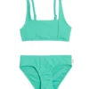 Seafolly Girls' Essential Square Neck Two Piece Bikini Set (Big Kid)