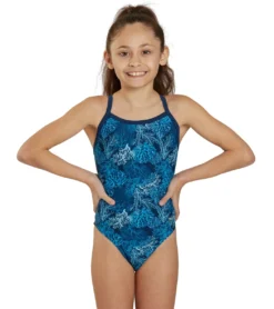 Coral Reef Thin Strap One Piece Swimsuit Youth (22 - 28)