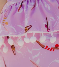 Girls' Diving Diva One Shoulder Frill One Piece Swimsuit (Toddler, Little Kid, Big Kid) -Outlet Tide Wisp Store 7601446486184 pink 3a