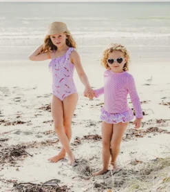 Girls' Diving Diva One Shoulder Frill One Piece Swimsuit (Toddler, Little Kid, Big Kid) -Outlet Tide Wisp Store 7601446486184 pink 4a