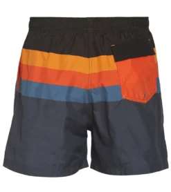 Men's Block Stripe Swim Trunks -Outlet Tide Wisp Store 7615105040552 blackorange 3a