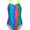 Girls' Retro Wave Tri Back One Piece Swimsuit (Big Kid)