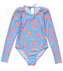 Girls' Beach Bloom Long Sleeve One Piece Swimsuit (Toddler, Little Kid, Big Kid)