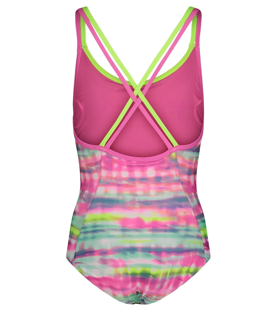 Under Armour Girls' UA Stripe Dash One Piece Swimsuit (Little Kid) 2 Under Armour Girls' UA Stripe Dash One Piece Swimsuit (Little Kid) - Image 2