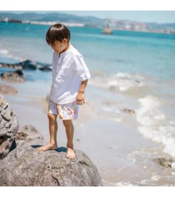 Boys' Boho Tropical Sustainable Swim Trunks (Toddler, Little Kid, Big Kid) -Outlet Tide Wisp Store 7652777197736 blue 3a