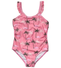 Girls' Palm Paradise Frill Strap One Piece Swimsuit (Toddler, Little Kid, Big Kid)