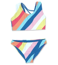 Girls' Summer Sun Reversible Two Piece Bikini Set (Toddler, Little Kid, Big Kid)