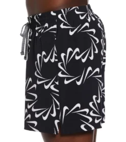 Nike Men's Swoosh Line Swim Trunks -Outlet Tide Wisp Store 7761615356072 black 3a