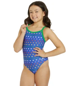 Rainbow Heart Thin Strap One Piece Swimsuit Youth (22-28) -Outlet Tide Wisp Store 7764259930280 rainbowheart 3a
