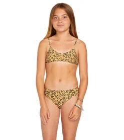 Volcom Girls' Yess Leopard Two Piece Bikini Set (Big Kid)